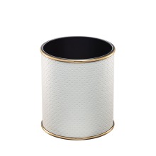 Ведро для мусора 6л открытое Geralis M-PWG1-S PUNTO белое, кант золото, внутренний цвет черный