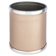 Ведро для мусора 6л открытое Geralis M-RBH2-S Ромб темное, кант хром, внутренний цвет необработанный хром