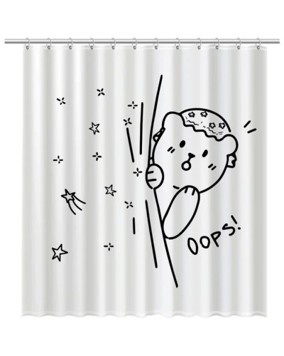 Шторка для ванны Fixsen Teddy Oops FX-2505 Белая Черная