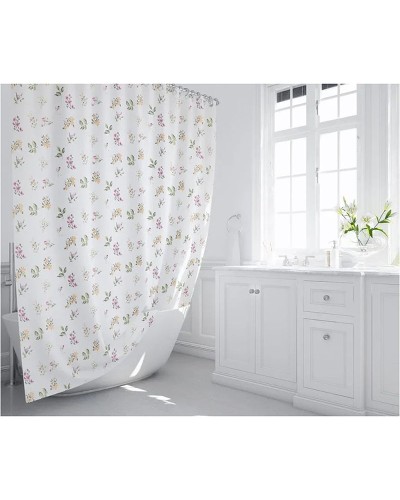 Шторка для ванны Fixsen Design Flora FX-1507 180х200 Белая с цветами