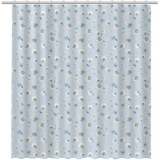 Шторка для ванны Fixsen Design Garden FX-1509 180х200 Голубая с цветами
