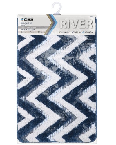 Коврик для ванной комнаты Fixsen River 800х500 FX-5004M Темно-синий