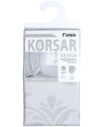 Шторка для ванны Fixsen Korsar FX-2518 200х180 Серая