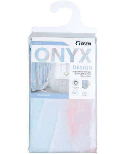 Шторка для ванны Fixsen Onyx FX-2516 200х180 Голубая