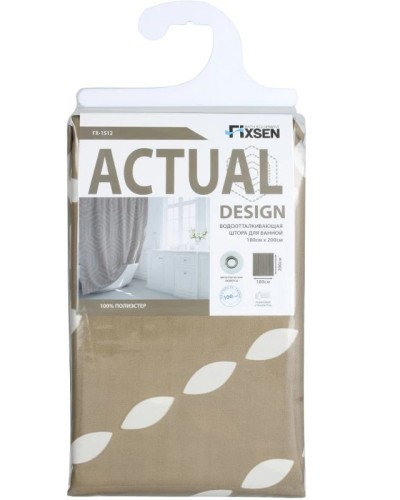 Шторка для ванны Fixsen Actual FX-1512 200х180 Бежевая