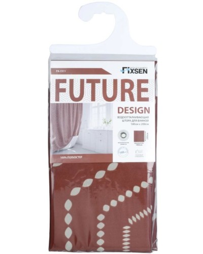 Шторка для ванны Fixsen Future FX-1511 200х180 Коричневая