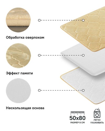 Коврик для ванной комнаты Iddis Basic 50х80 B21P580i12 Желтый