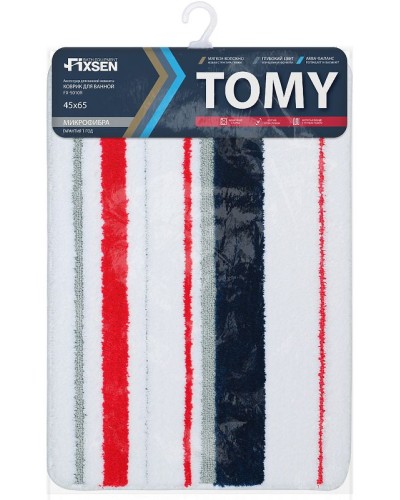 Коврик для ванной комнаты Fixsen Tomy 65х45 FX-5010R Красный Белый