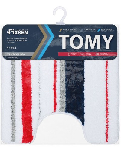 Коврик для туалета Fixsen Tomy 45х45 FX-5010U Красный Белый