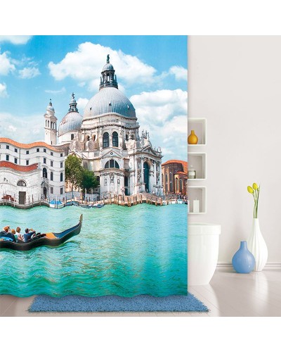 Штора для ванны Iddis Venice moments 180x200 Голубая