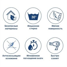 Коврик для ванной комнаты WasserKRAFT Leine 80х50 BM-5002 Мультицвет