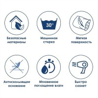 Коврик для ванной комнаты WasserKRAFT Vils 75х45 BM-1021 Серый