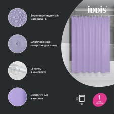 Штора для ванны Iddis Promo 180х200 P08PE18i11 Светло-фиолетовя