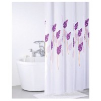 Штора для ванны Iddis Lavender Happiness 200x200 Белая Фиолетовая