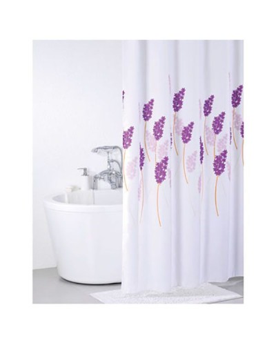Штора для ванны Iddis Lavender Happiness 200x200 Белая Фиолетовая