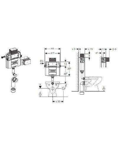 Смывной бачок Geberit Omega 12 109.050.00.1 для унитаза без клавиши