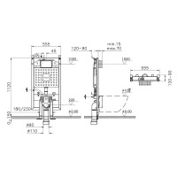 Инсталляция Vitra V8 768-5800-01 для унитаза без клавиши смыва