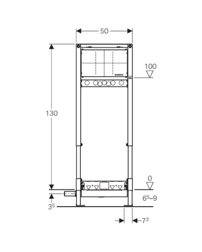 Монтажный элемент для душевой системы, для встраиваемого в стену смесителя,пониженная монтажная высота  Geberit Duofix 111.581.00.1