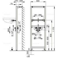 Монтажная рама для раковины AlcaPlast A104/1200