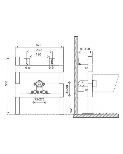 Инсталляция BelBagno BB024-BD для биде с крепежом