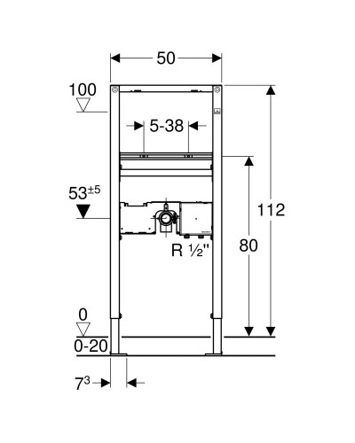 Монтажный элемент для умывальника, H112, Geberit Duofix 111.551.00.1