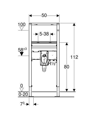 Монтажный элемент для умывальника, H112, Geberit Duofix 111.556.00.1