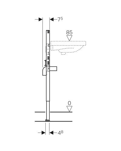 Монтажный элемент для умывальника, H82-98, Geberit Duofix 111.490.00.1