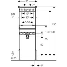 Монтажный элемент для умывальника, H130, настенный смеситель наружного монтажа Geberit Duofix 111.452.00.1