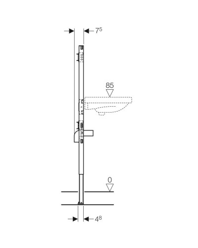 Монтажный элемент для умывальника, H130, настенный смеситель наружного монтажа Geberit Duofix 111.452.00.1