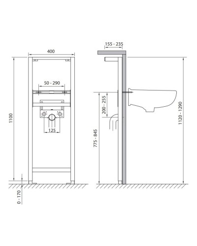 Инсталляционная система для раковины Cersanit Link IN-UM-LINK