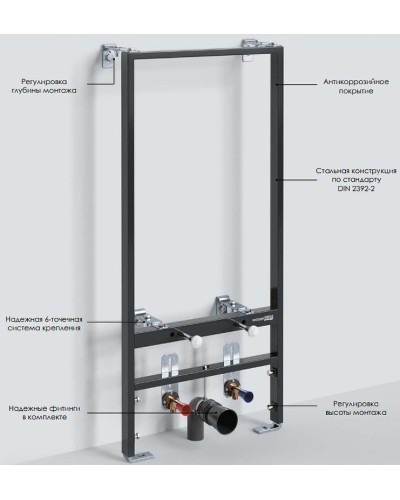 Инсталляция WasserKRAFT Aller 10BDT.020 для биде с крепежом
