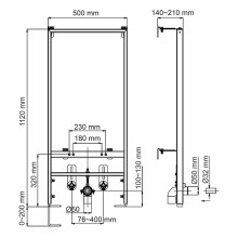 Инсталляция WasserKRAFT Aller 10BDT.020 для биде с крепежом