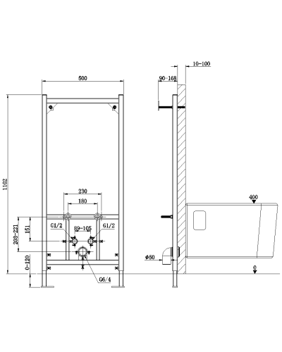Инсталляция для биде AltroBagno Bidet Frame 651A