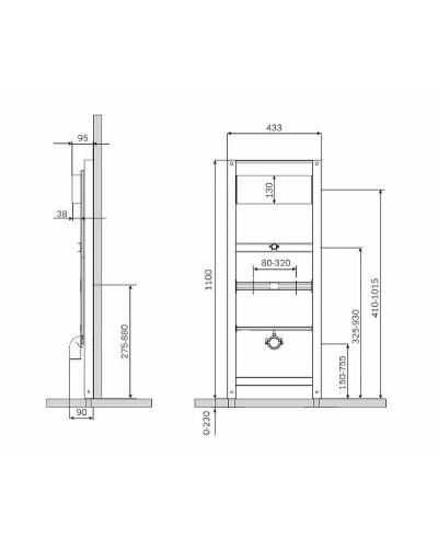 Инсталляция AM.PM I022701 для писсуара без смывного устройства