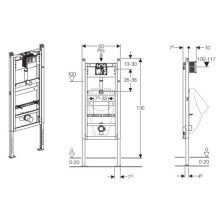 Элемент для писсуара, для ИК привода, H130 Geberit DuofixBasic 111.665.00.5