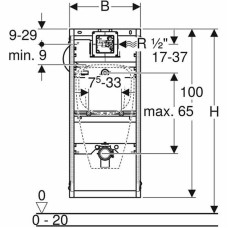 Инсталляция Geberit GIS 461.621.00.1 для писсуара Серая