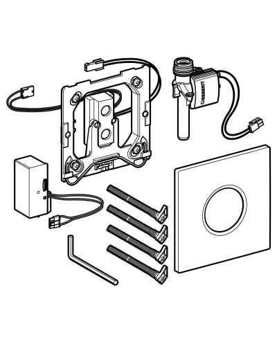 Система электронного управления смывом писсуара, питание от сети, защитная крышка типа 01 Geberit матовый хром 116.021.46.5