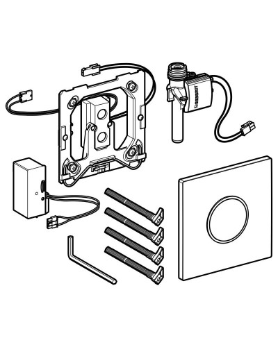 Система электронного управления смывом писсуара, питание от сети, защитная крышка типа 10 Geberit глянцевый хром/матовый хром 116.025.KH.1