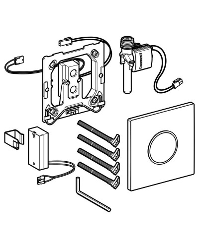 Система электронного управления смывом писсуара, питание от батарей, защитная крышка типа 10 Geberit белый/позолота 116.035.KK.1