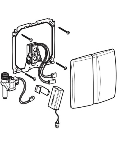 Система электронного управления смывом писсуара, питание от батарей Geberit Basic матовый хром 115.804.46.5