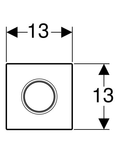 Система пневматического управления смывом писсуара, смывная клавиша типа 01 Geberit матовый хром 116.011.46.5