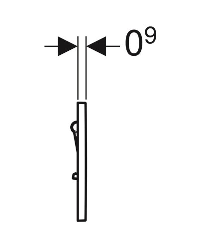 Система пневматического управления смывом писсуара, смывная клавиша типа 01 Geberit матовый хром 116.011.46.5