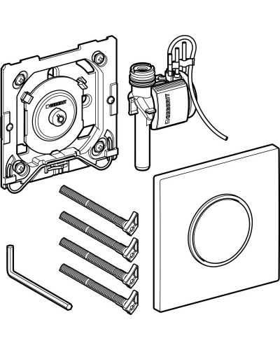 Система пневматического управления смывом писсуара, смывная клавиша типа 10 Geberit полированный хром 116.015.SN.1