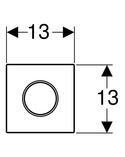Система пневматического управления смывом писсуара, смывная клавиша типа 10 Geberit полированный хром 116.015.SN.1