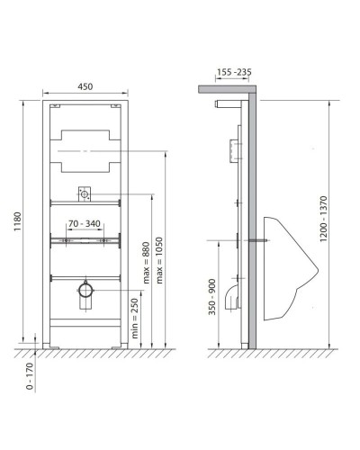 Инсталляционная система для писсуара Cersanit Link IN-PI-LINK