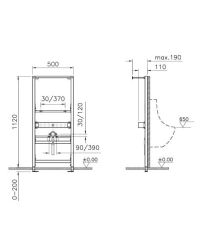 Монтажный элемент для писсуара Vitra Frame 780-3800