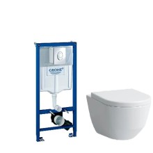 Комплект подвесной унитаз Laufen Pro 8209660000001 + 8969513000001 + система инсталляции Grohe 38721001
