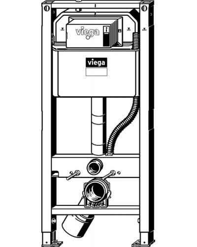Инсталляция Viega Prevista Dry 771 980 для подвесных унитазов-биде с бачком, без клавиши смыва