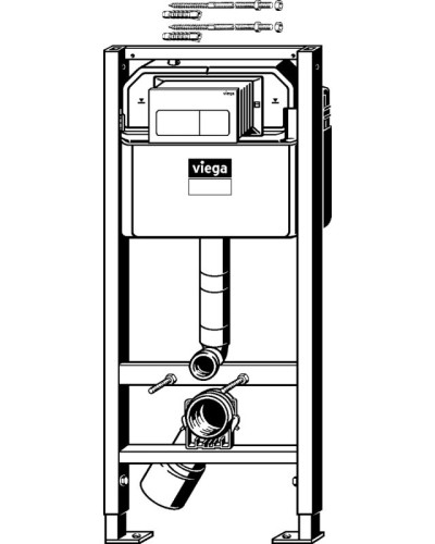 Инсталляция Viega Prevista Dry 771 997 для подвесных унитазов-биде с бачком, без клавиши смыва