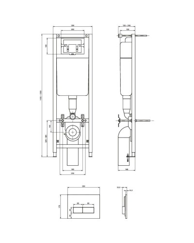 Монтажная рама в комплекте с крепежом и хромированной панелью смыва Ideal Standard W3710AA